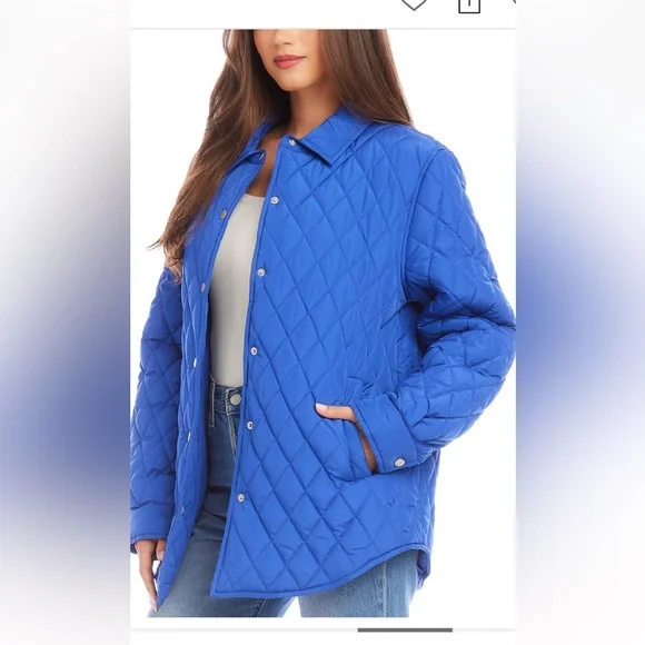 Karen Kane Royal Blue Quilted Jacket - Picture 1 of 5